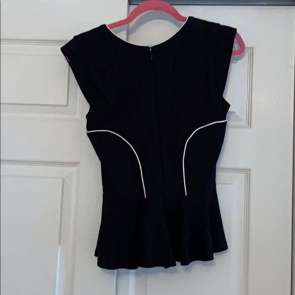 NWOT French Connection black peplum top - Picture 5 of 7